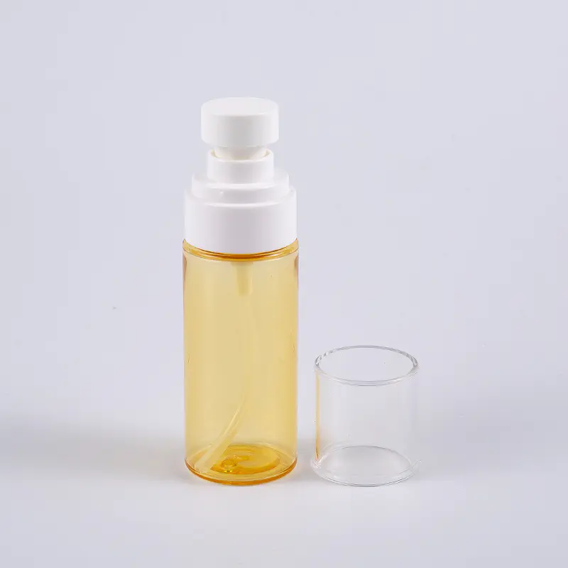 プラスチック噴霧器ポンプが付いている半透明色の円形50ml PETG厚い壁のローション ボトル プラスチック噴霧器ポンプが付いている半透明色の円形50ml PETG厚い壁のローション ボトル