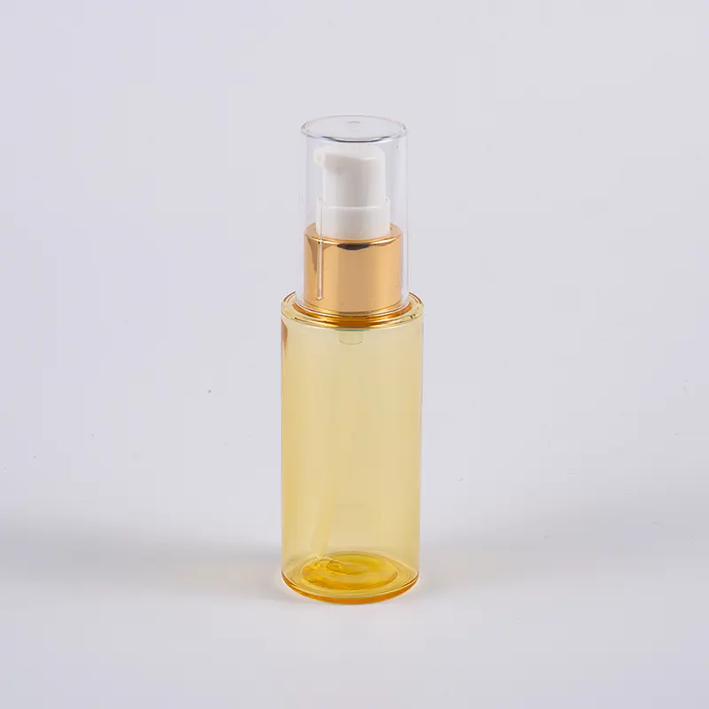 ポンプが付いている半透明色の円形 50ml PETG 厚い壁のローション ボトル 
