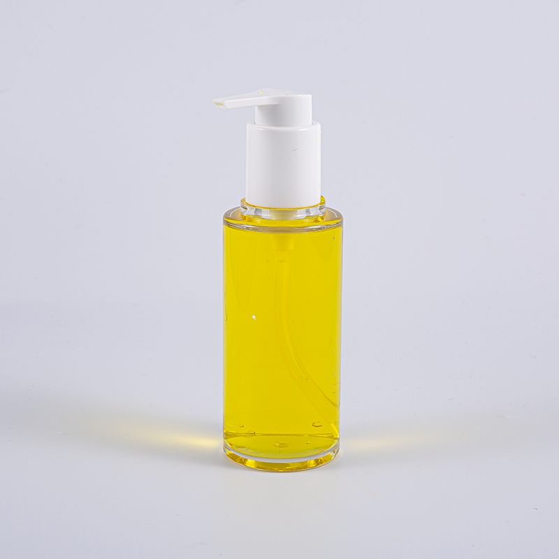 白いプラスチック ポンプが付いている明確な PETG 100ml の円形のローション ボトル 白いプラスチック ポンプが付いている明確な PETG 100ml の円形のローション ボトル