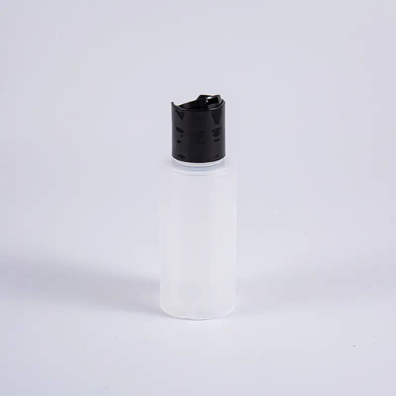 フロスト 75ml ポリエチレン丸型ボトル（フリップキャップ付き）