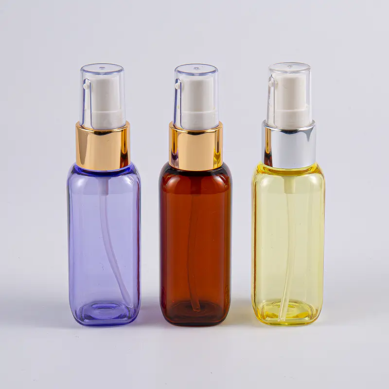 旅行用ポンプ付き 50ml Petg 角型ボトル